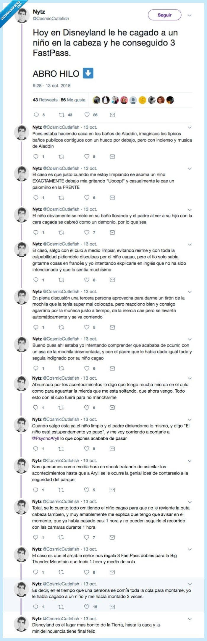 dinsey,hacer caca,cabeza,pum