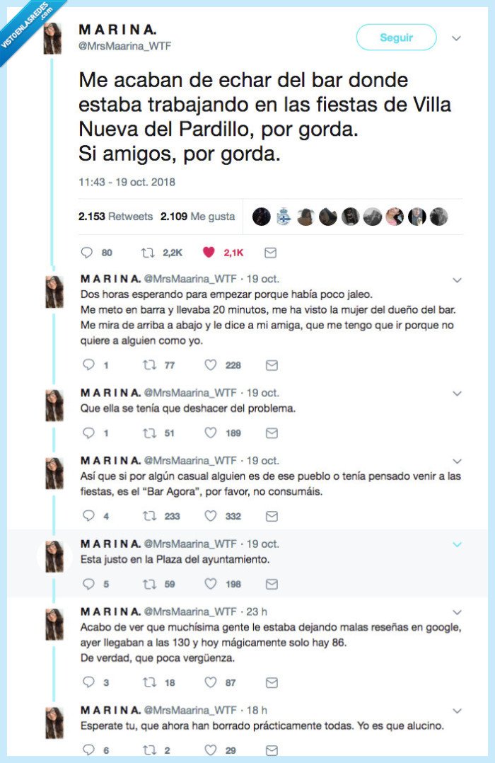 bar,trabajar,fiestas,echar,denuncia