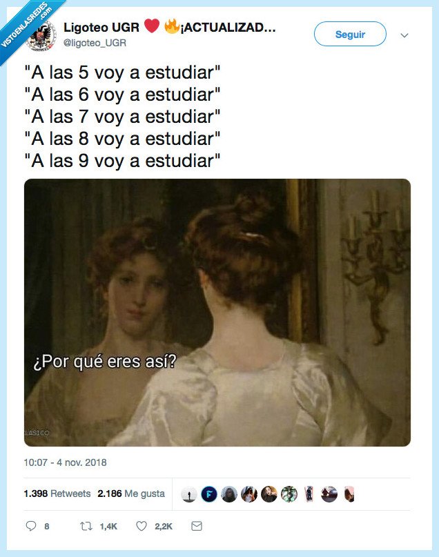 estudiar,mirarse al espejo,no entender na