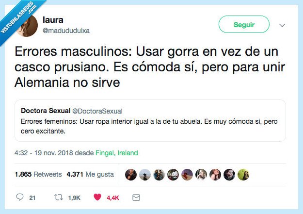 casco prusiano,error masculino