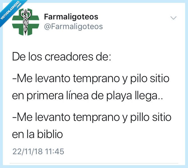 Farmacia,biblioteca,Salud,playa,viejos,estudiantes,humor