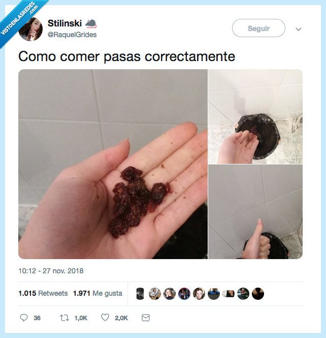 pasas,comer,tirar,basura