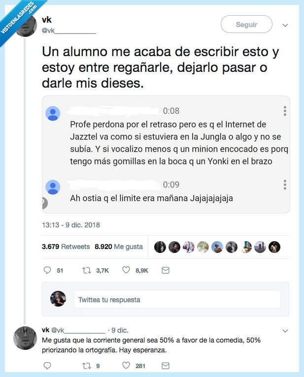 PROFESOR,QUITAR,CARA,SUSTO