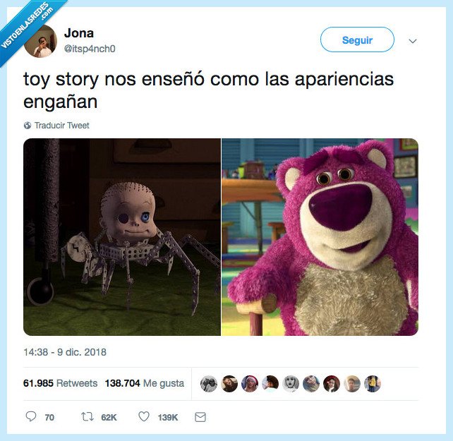 oso,toy story,apariencias,engañar