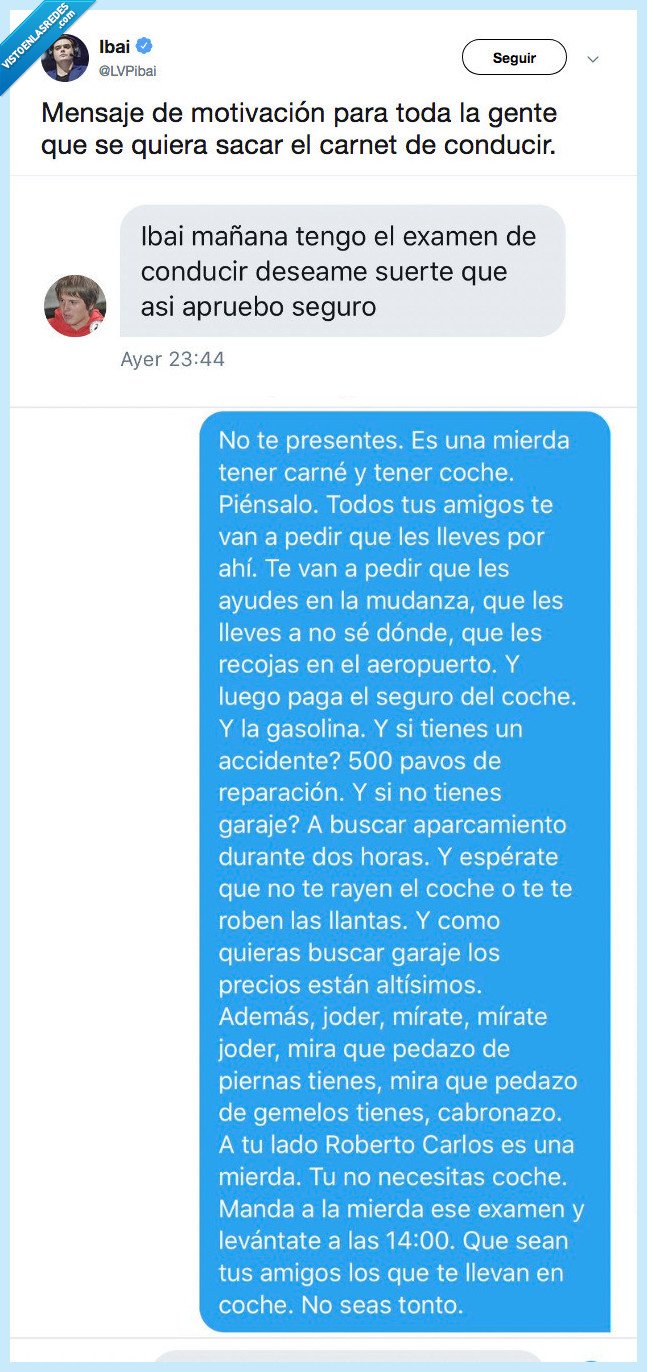 sacar,carnet,mensaje