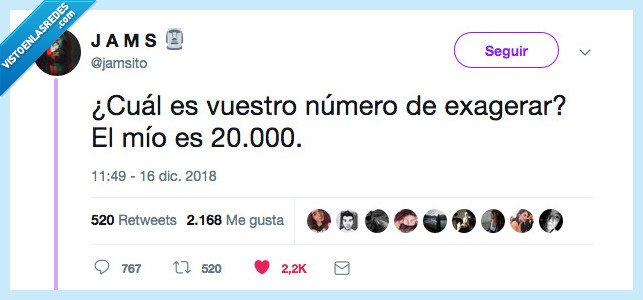 número de exagerar,exagerada