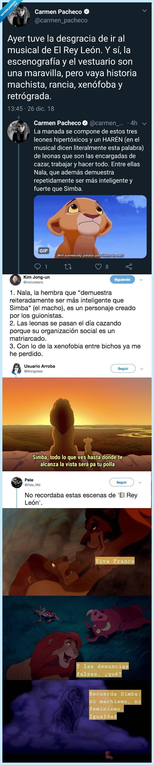 505575 - Se queda estupefacta porque resulta que ahora el Rey León es machista, rancio y xenófobo