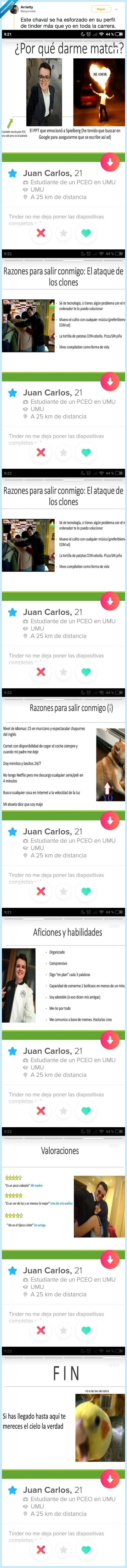 tinder,perfil,empeño,poner