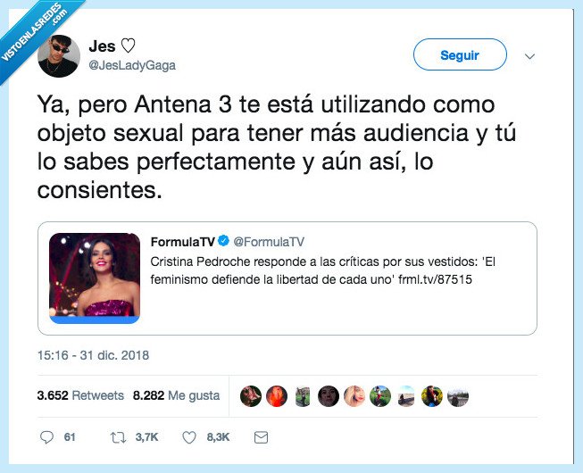 cristina pedroche,feminista,poquito