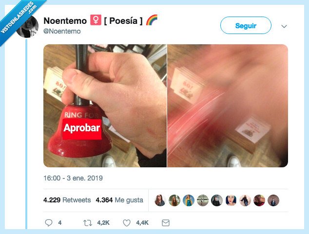 campana,aprobado,dar fuerte