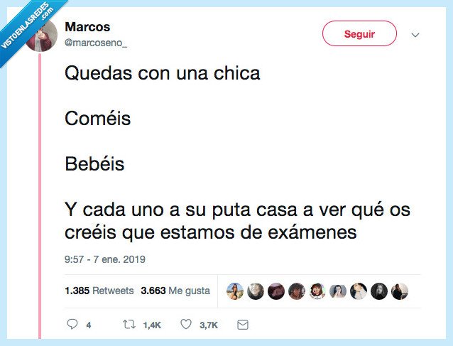 faena,otro día,terminar,exámenes