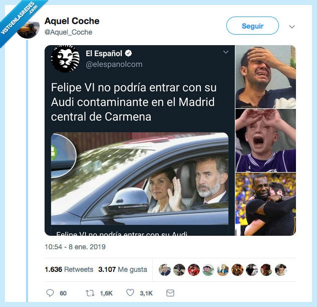 disgusto,no duermo,el rey tiene que coger el metro