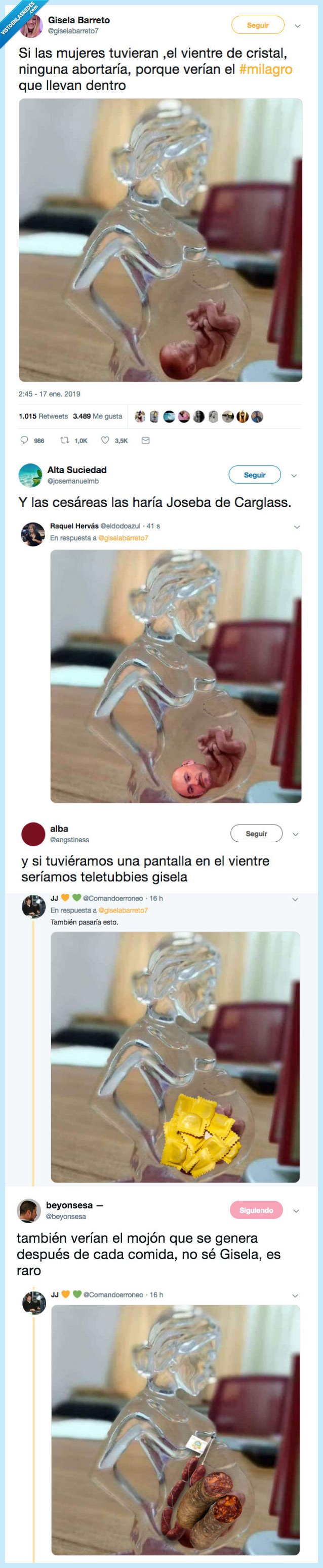 cristal,barriga,nada bueno