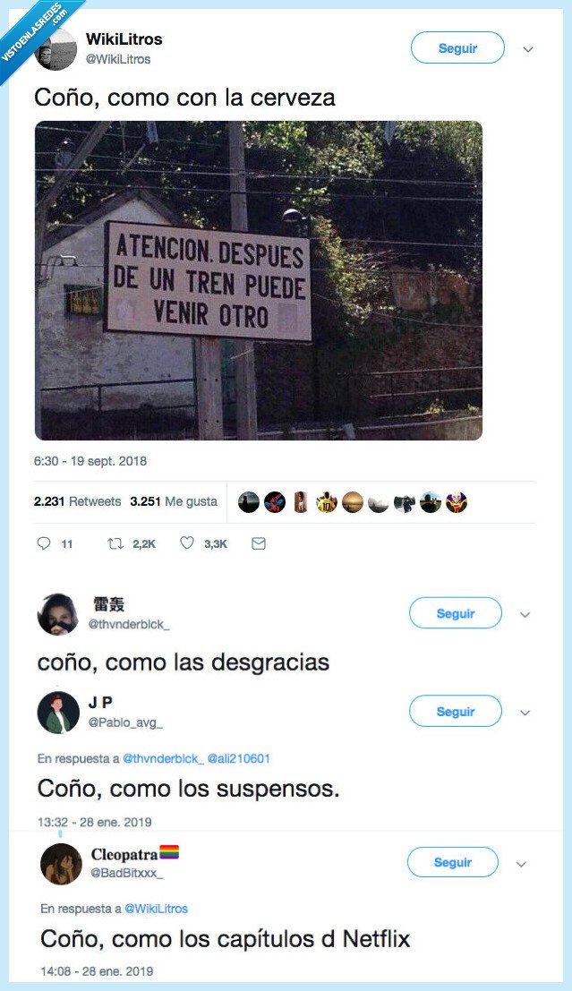 una cosa detrás de otra,mucho mejor