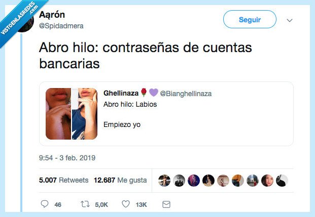 si cuela cuela,labios,contraseñas