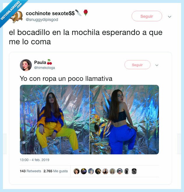 bocata,mochila,papel,albal,plata,baño,llamativa