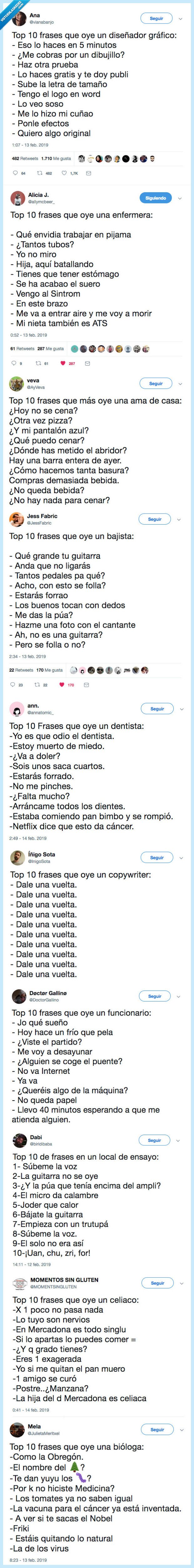 escuchar,distintas,prfesiones