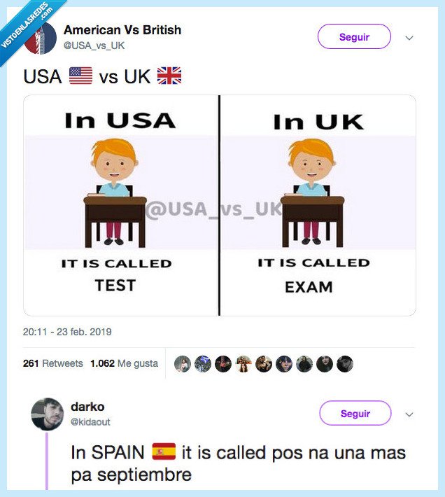 spain different,test,exam