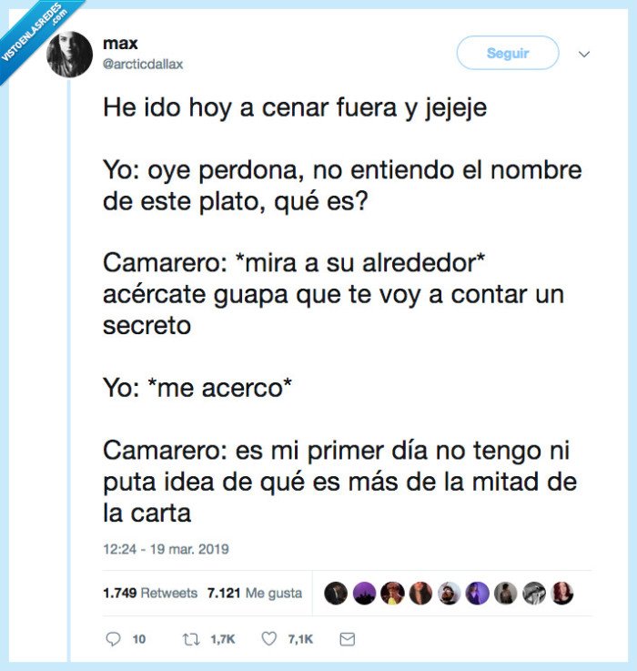 camarero,aplauso,cenar fuera jejeje