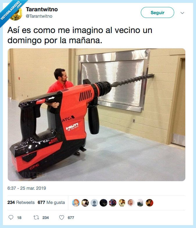 mañana,taladro,imaginar,domingo