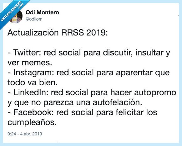 twitter,redes sociales,rrss,facebook,linkedin,instagram,2019