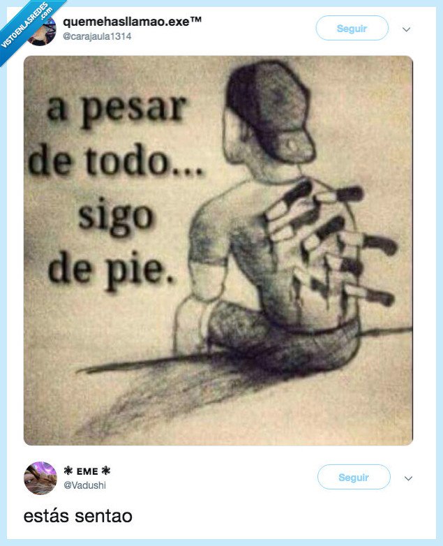 sentao,pesar,sigo de pie