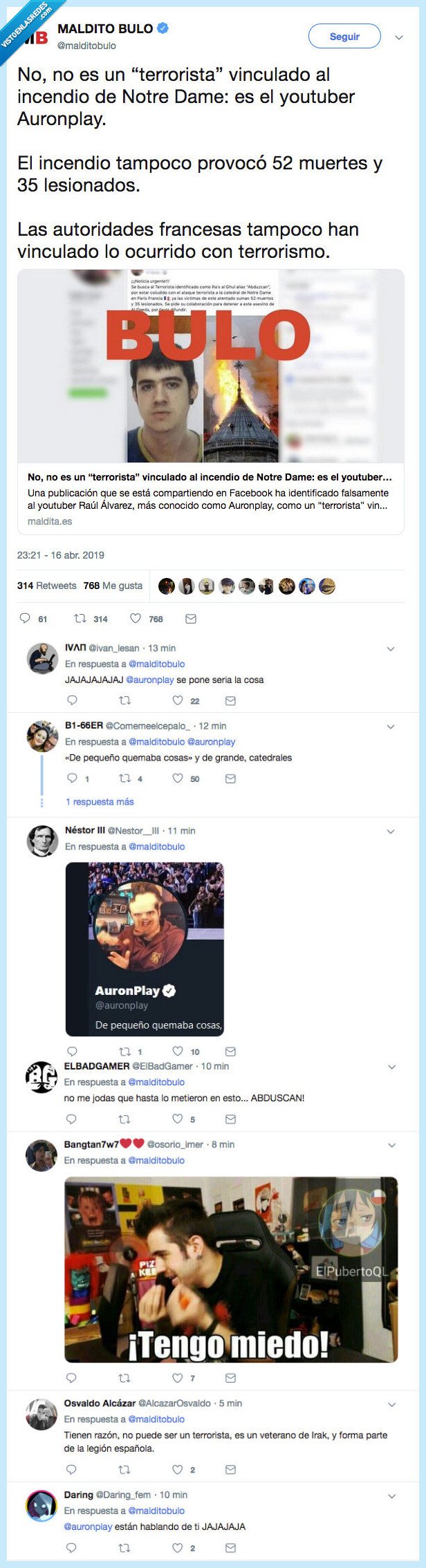 maldito bulo,auronplay,responsable