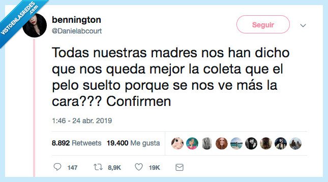 se confirma,madre,coleta,mejor,pelo suelto