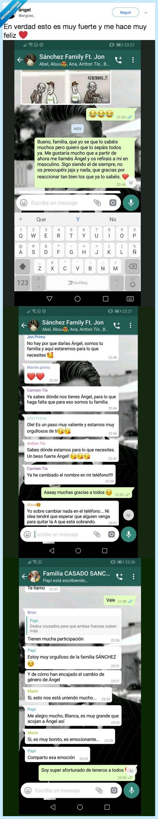 llorar,reaccion,familia,chico trans