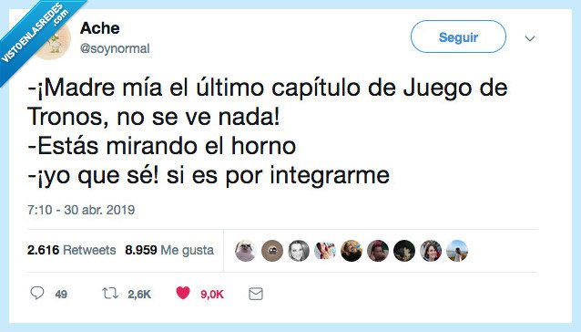 mirar,horno,capitulo,juego de tronos