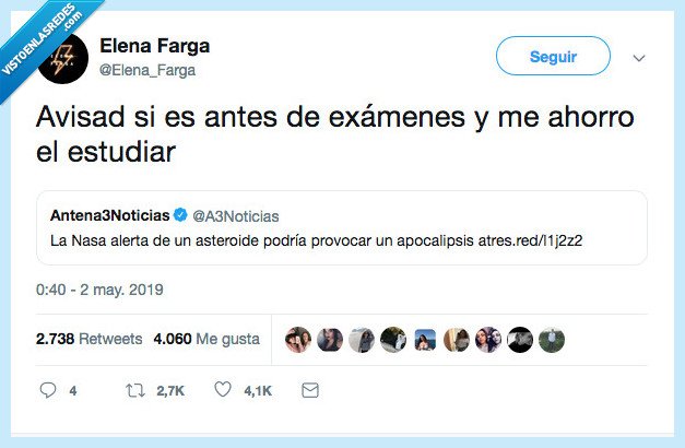 avisar,costar,nada,examenes