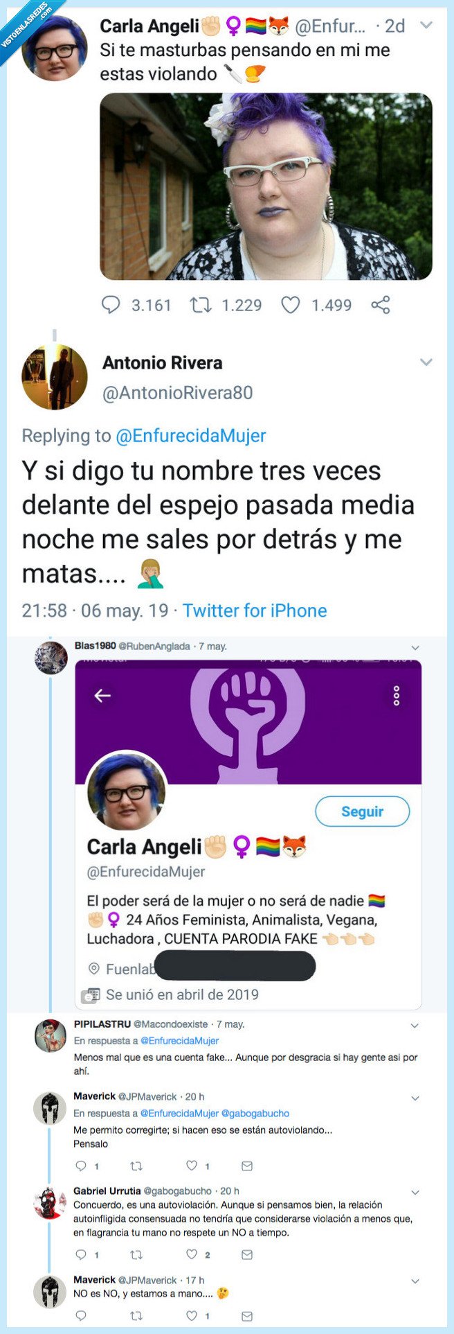 cuenta fake,piel fina,ad absurdum,rizar el rizo