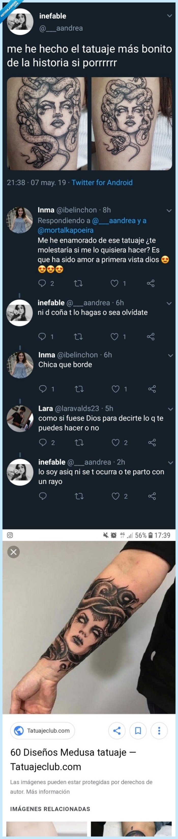 tatuaje,copiar,original,medusa