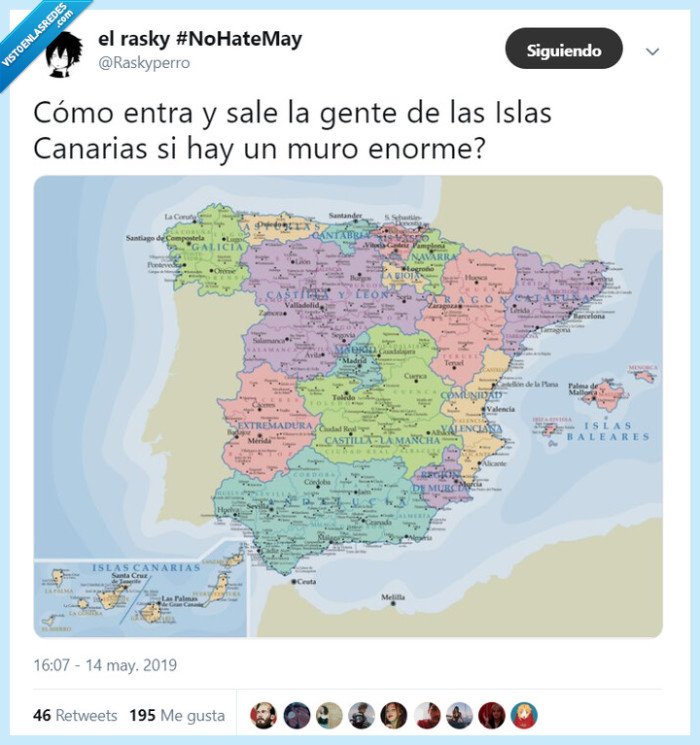 raskyperro,islas canarias,muro,twitter,humor,tweet,entrar,salir