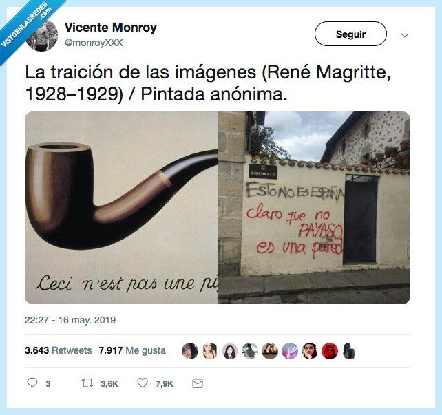 arte callejero,cest ne pa una pipe,es una pared