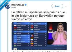 Enlace a Le quitan a España seis puntos de Eurovisión porque Bielorrusia se equivocó