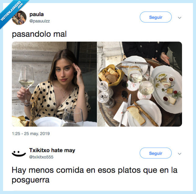 pasando mal,platos,posguerra