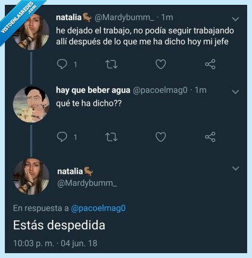 se veía venir,jefe,despido,despedida,decir