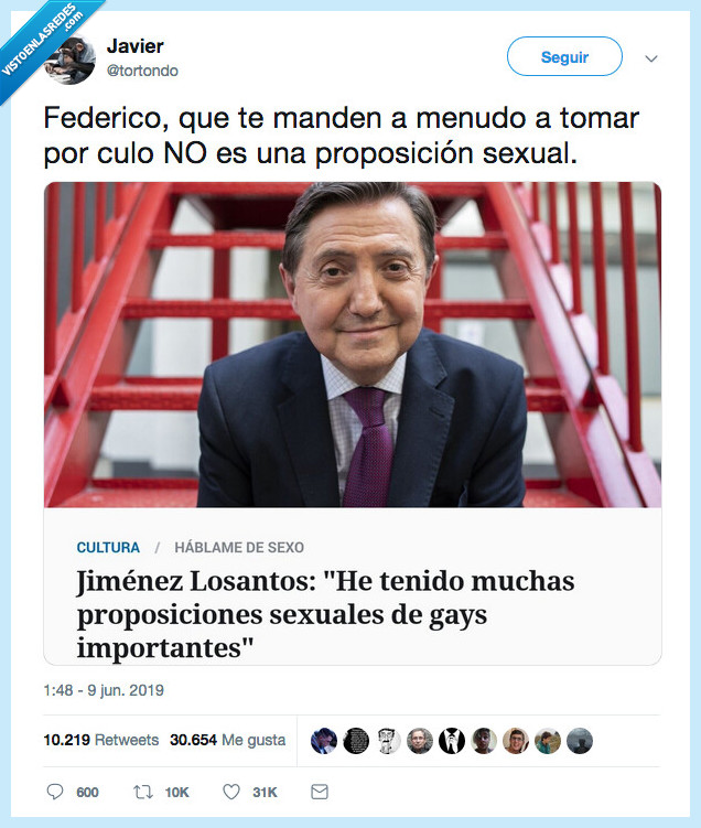 Federico Jímenez los Santos,mandar,culo,proposicion