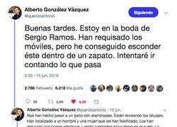 Enlace a @Queridoantonio se infiltró con un movil dentro de la boda de Sergio Ramos y Pilar Rubio