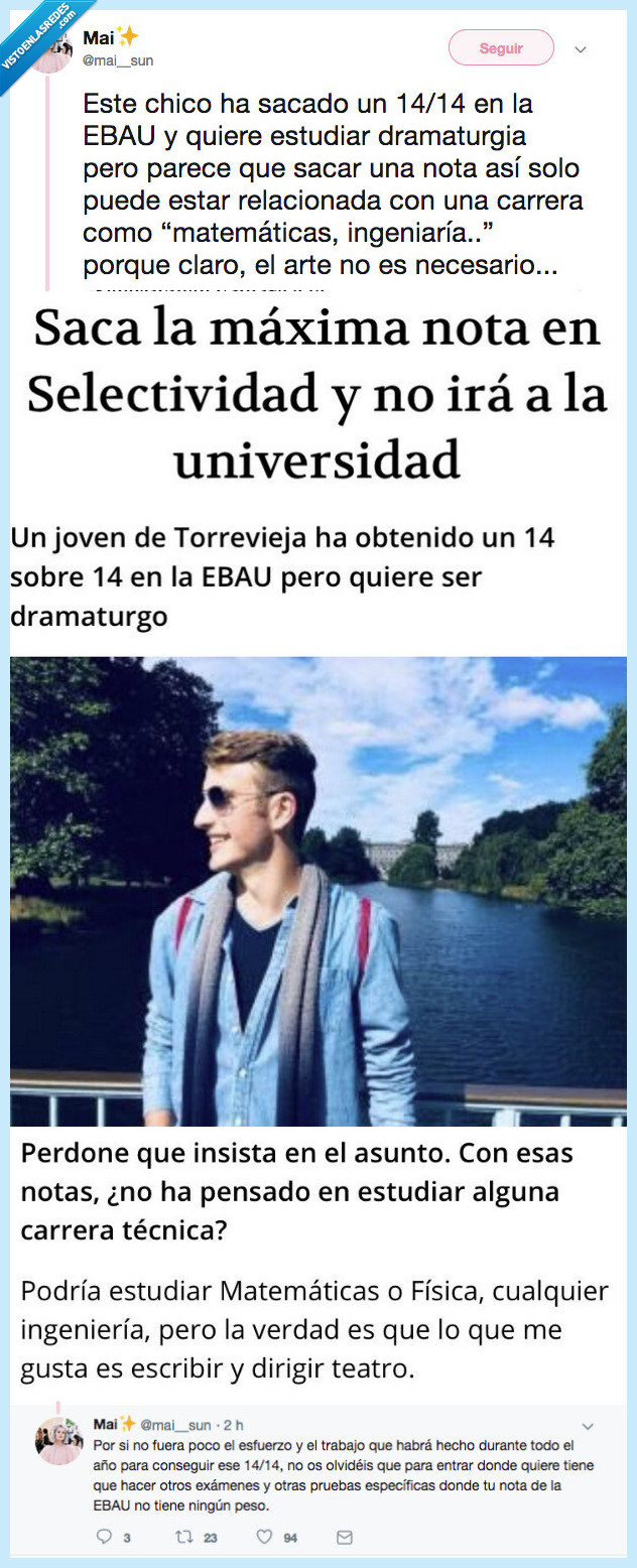 selectividad,chico,sacar,14/14,teatro