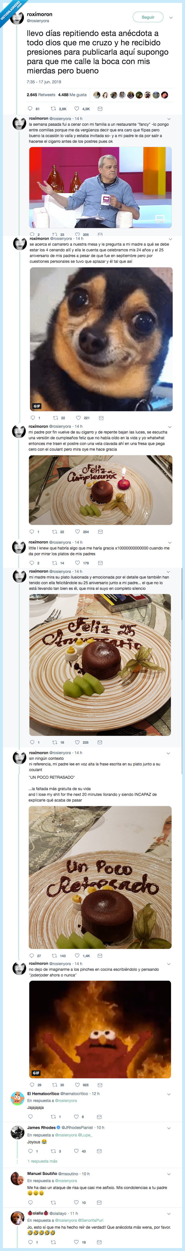 aniversario,anecdota,un poco de retraso,padre