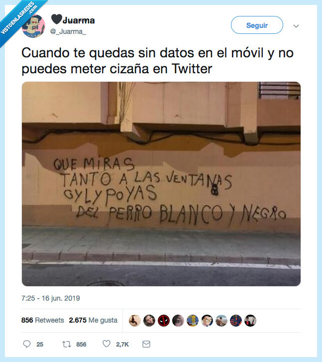 pintada pared,twitter,cizaña