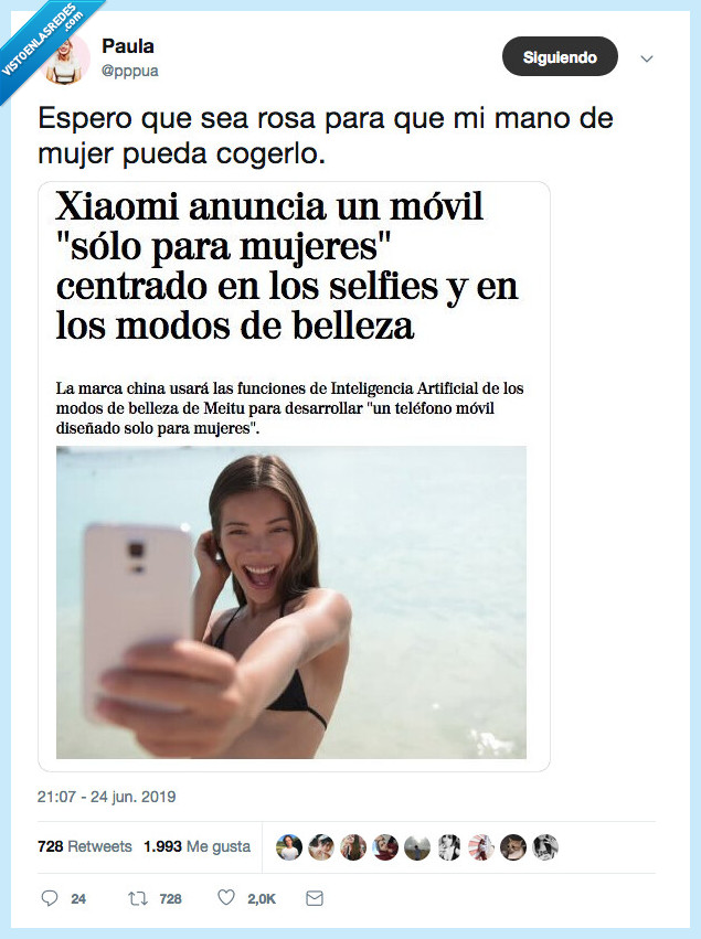 xiaomi,movil. mujer,ridiculo