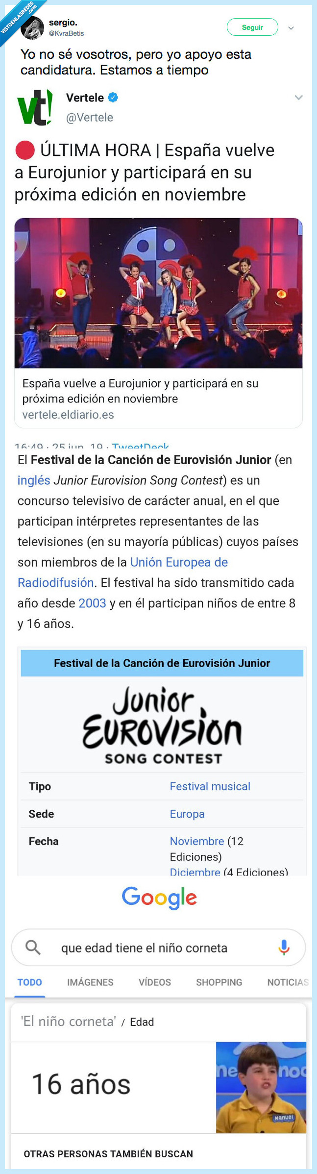 520660 - Eurojunior vuelve y nosotros ya tenemos a nuestro candidato favorito, por @KvraBetis