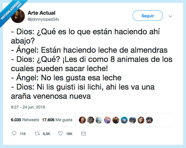leche,almendra,araña,dios