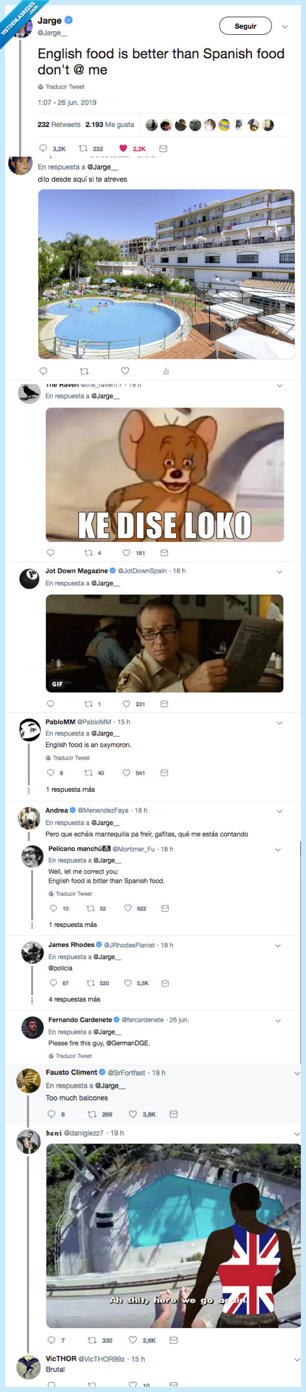 cosas,ingles tocar nunca,comida española