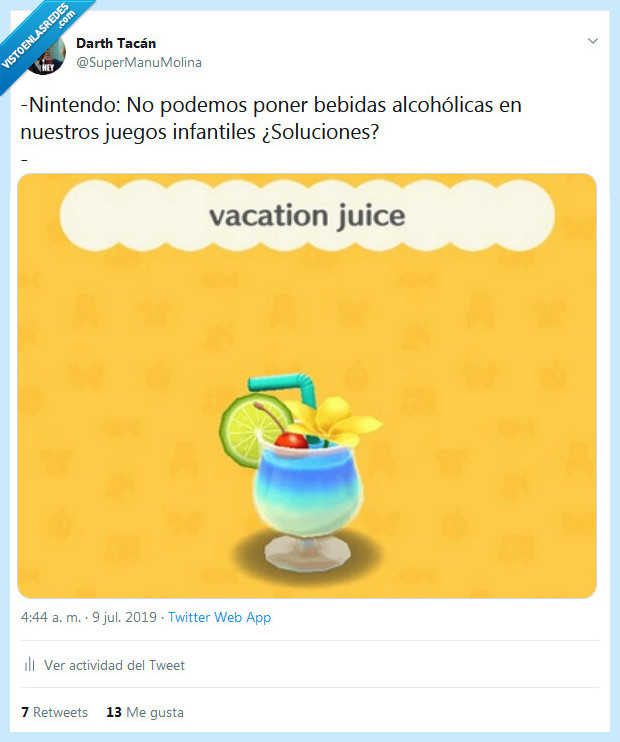 alcohol,nintendo,zumo de vacaciones