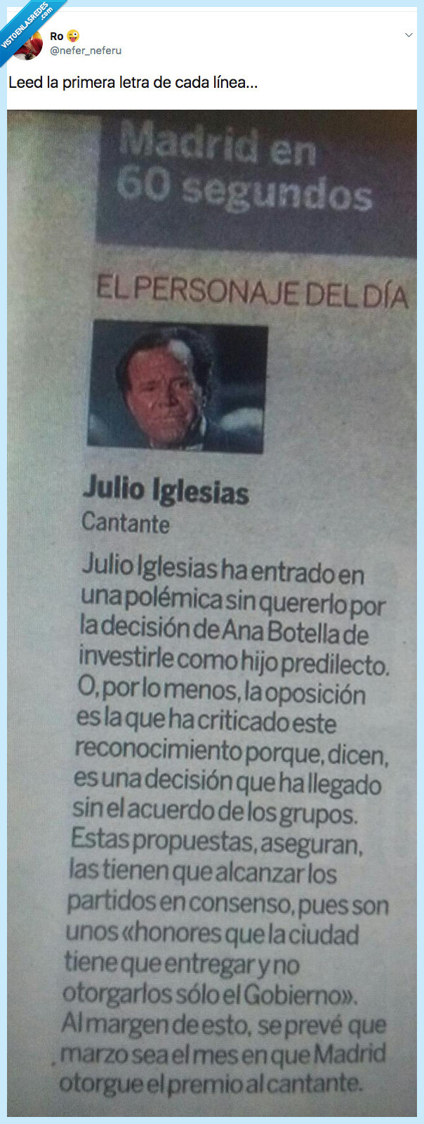 julio iglesias,cantante,articulo,redactar