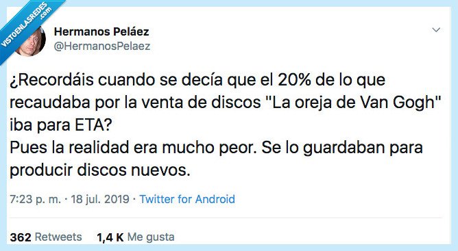 oreja de van gogh,dinero,discos,eta